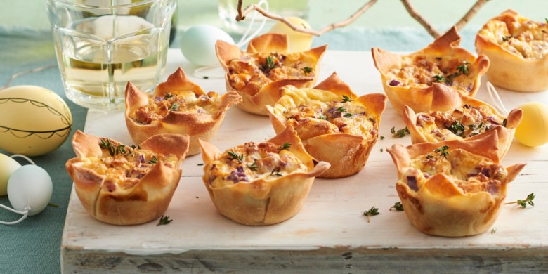 Mini quiche met geitenkaas en rode ui