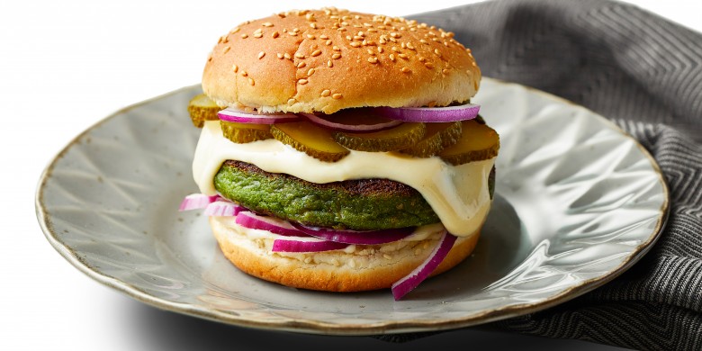 Groene cheeseburger met aioli