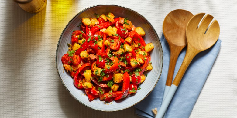 Aardappelsalade met chorizo en paprika 