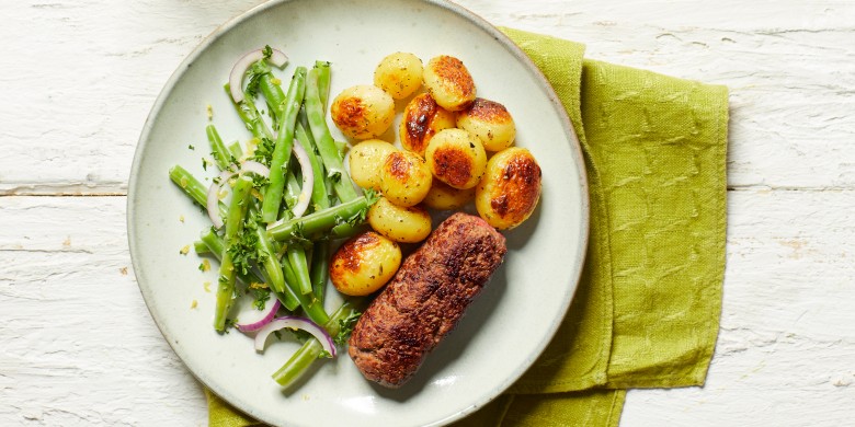 Ovenkrieltjes met tartaar en sperziebonensalade 