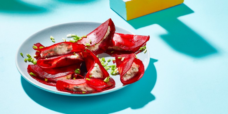 Bietenravioli met kruidenkaas 