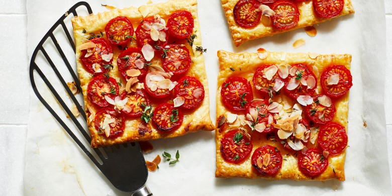 Tomatentaartjes met honing en tijm 