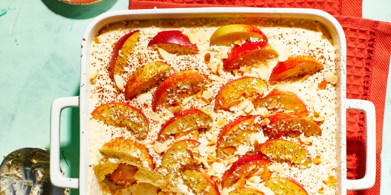 Perzik-tiramisu met bitterkoekjes