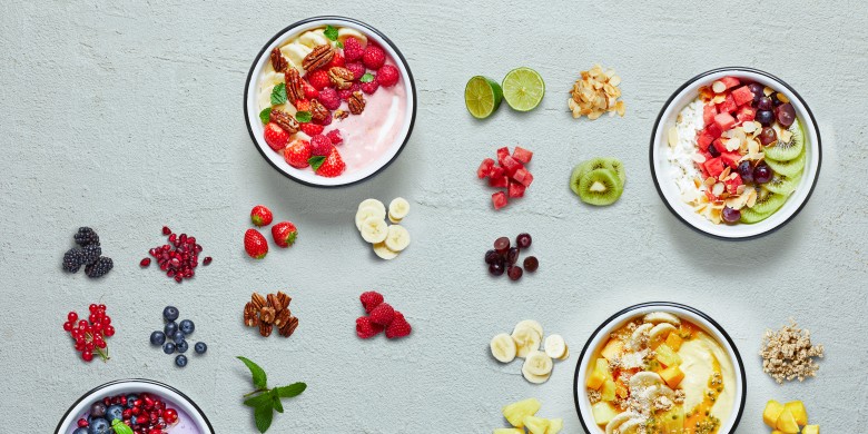 Pink strawberry-pecan bowl 