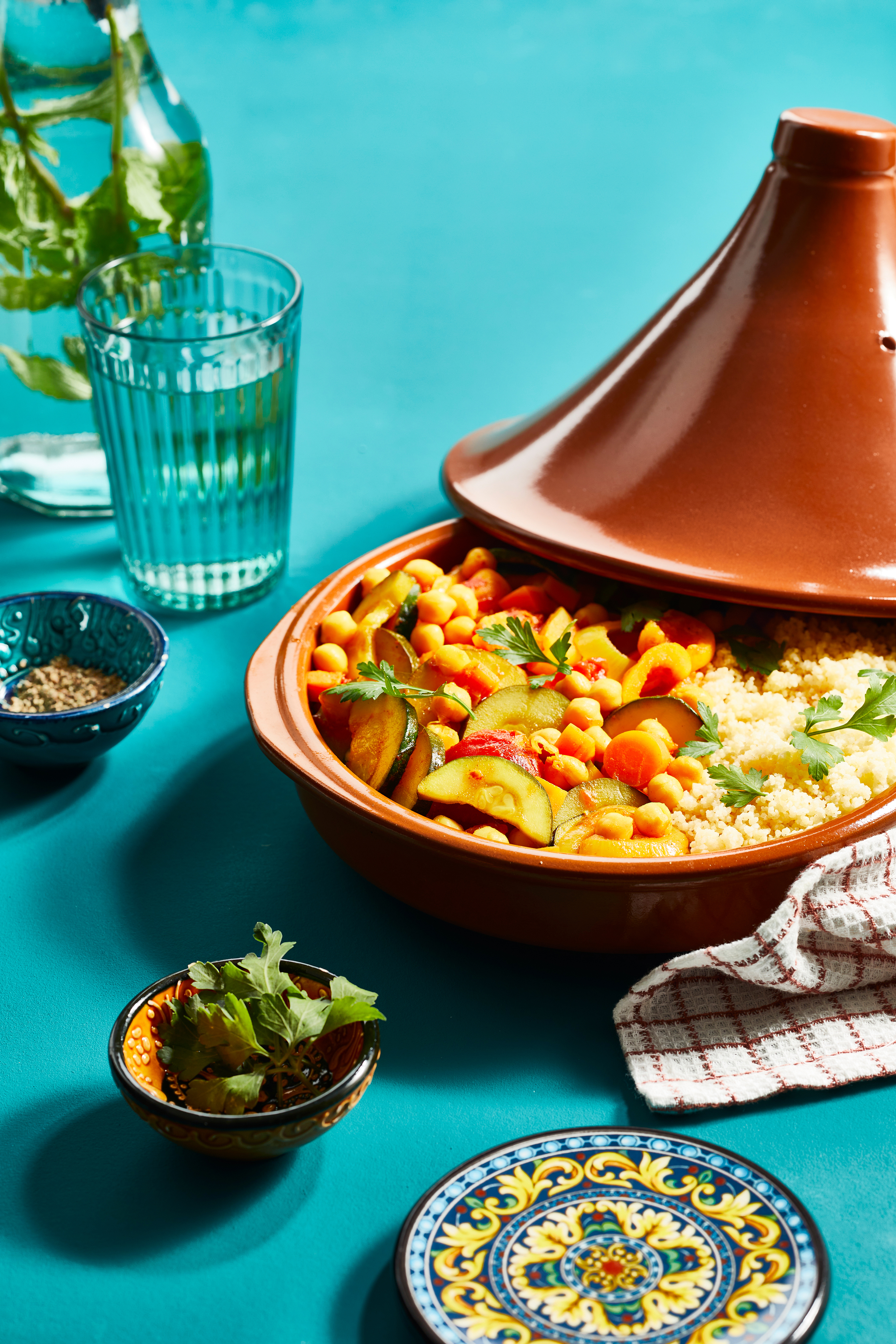 Tajine met kikkererwten en abrikozen