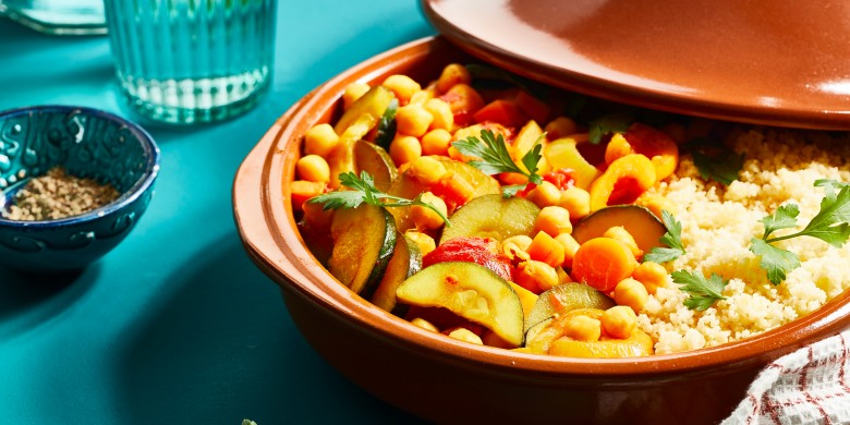 Tajine met kikkererwten en abrikozen 