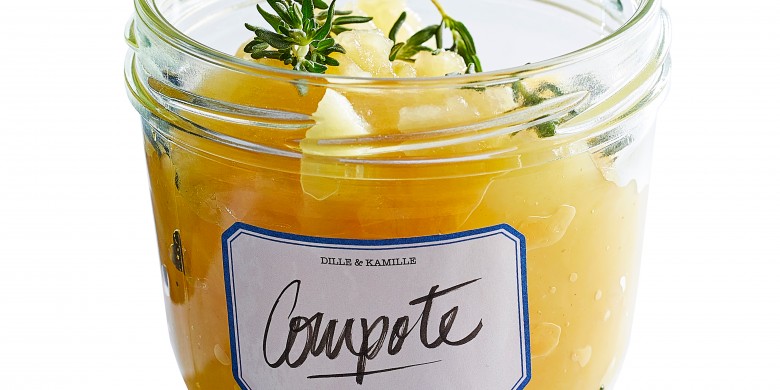 Appelcompote met vanille en tijm