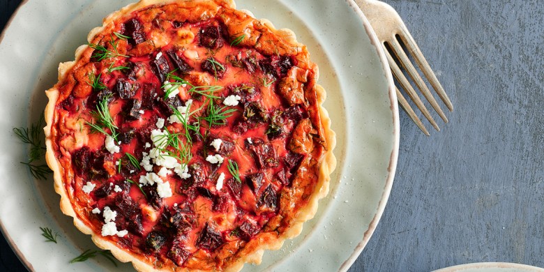 Bietenquiche met feta en dille