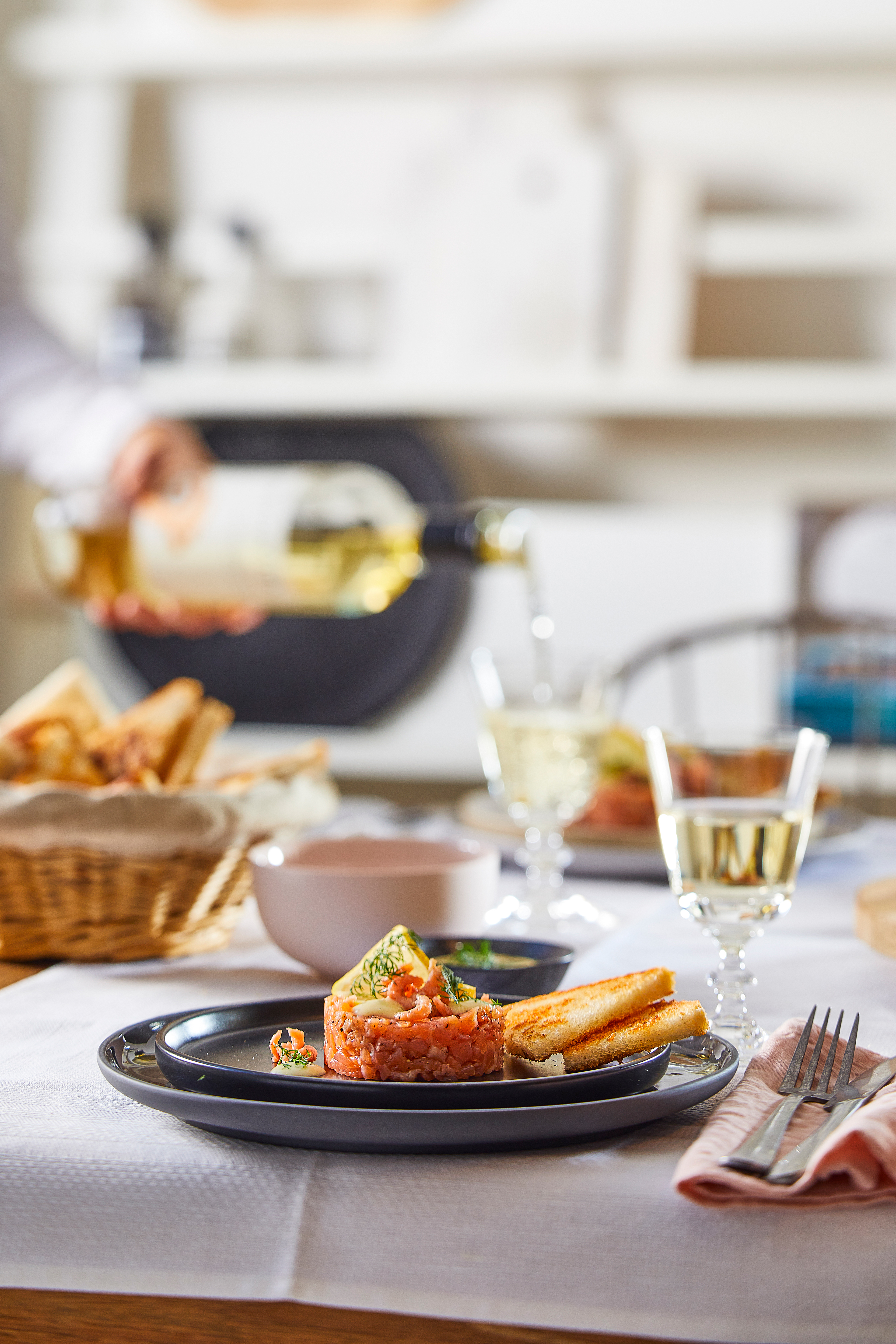 Tartaar van gerookte zalm en Hollandse garnalen