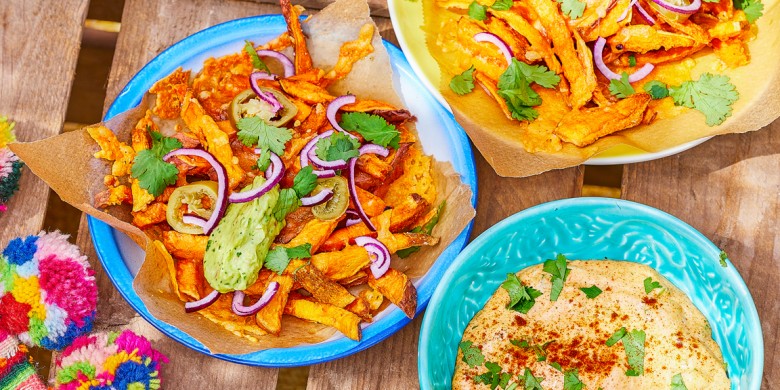 Nacho-frietjes van zoete aardappel