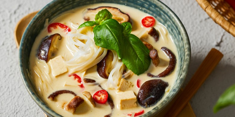 Thaise kokossoep met paddenstoelen 