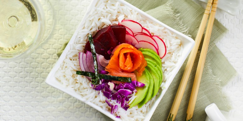 Roze mini poké bowl 