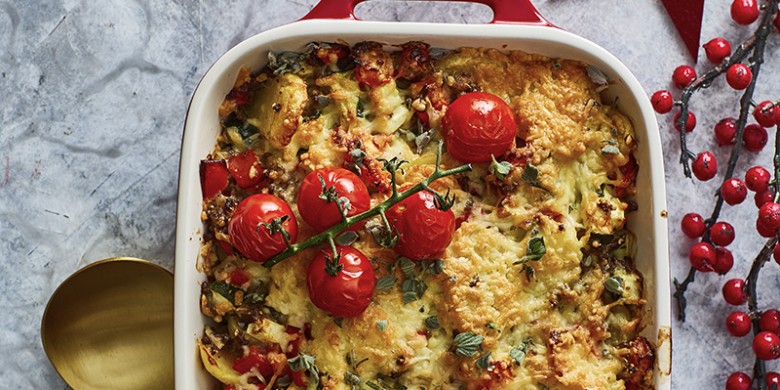 Gehaktschotel met paprika en courgette