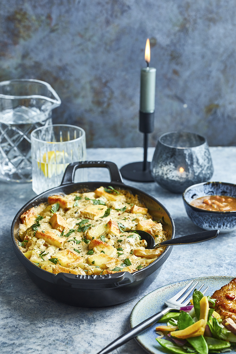 Aardappelgratin met Vlaamse karbonade en wokgroente