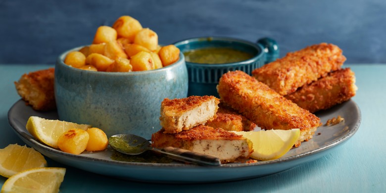 Tofu milanese met krieltjes en salsa verde 