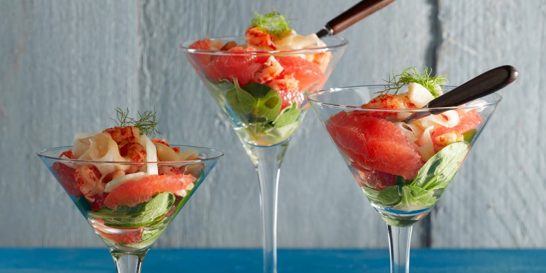Rivierkreeftjescocktail met grapefruit en venkel 