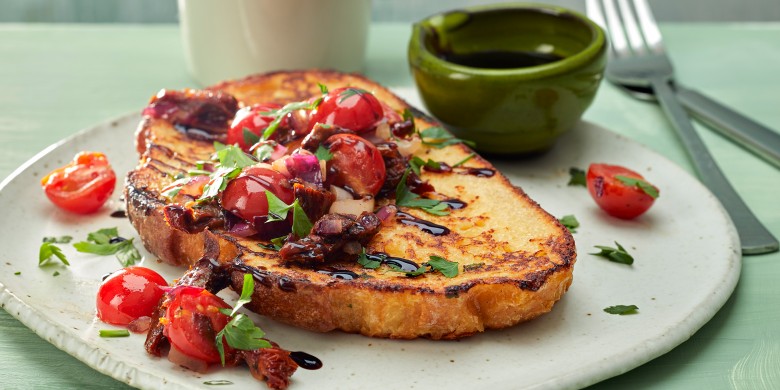 Italiaanse wentelteefjes met balsamico-tomaatjes 