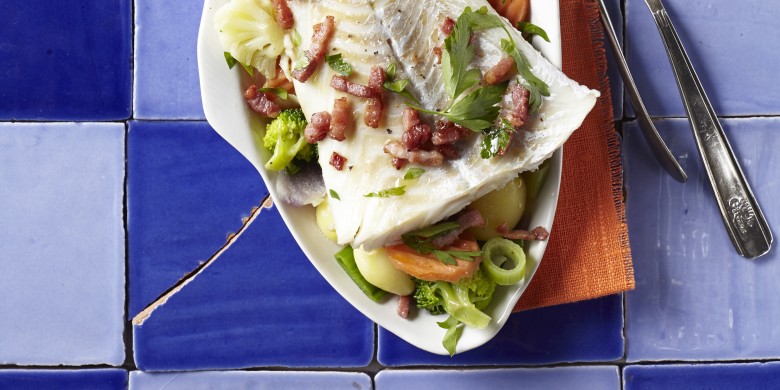 Gestoofde kabeljauw met Hollandse groentenmix