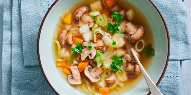 Gevulde paddenstoelenbouillon