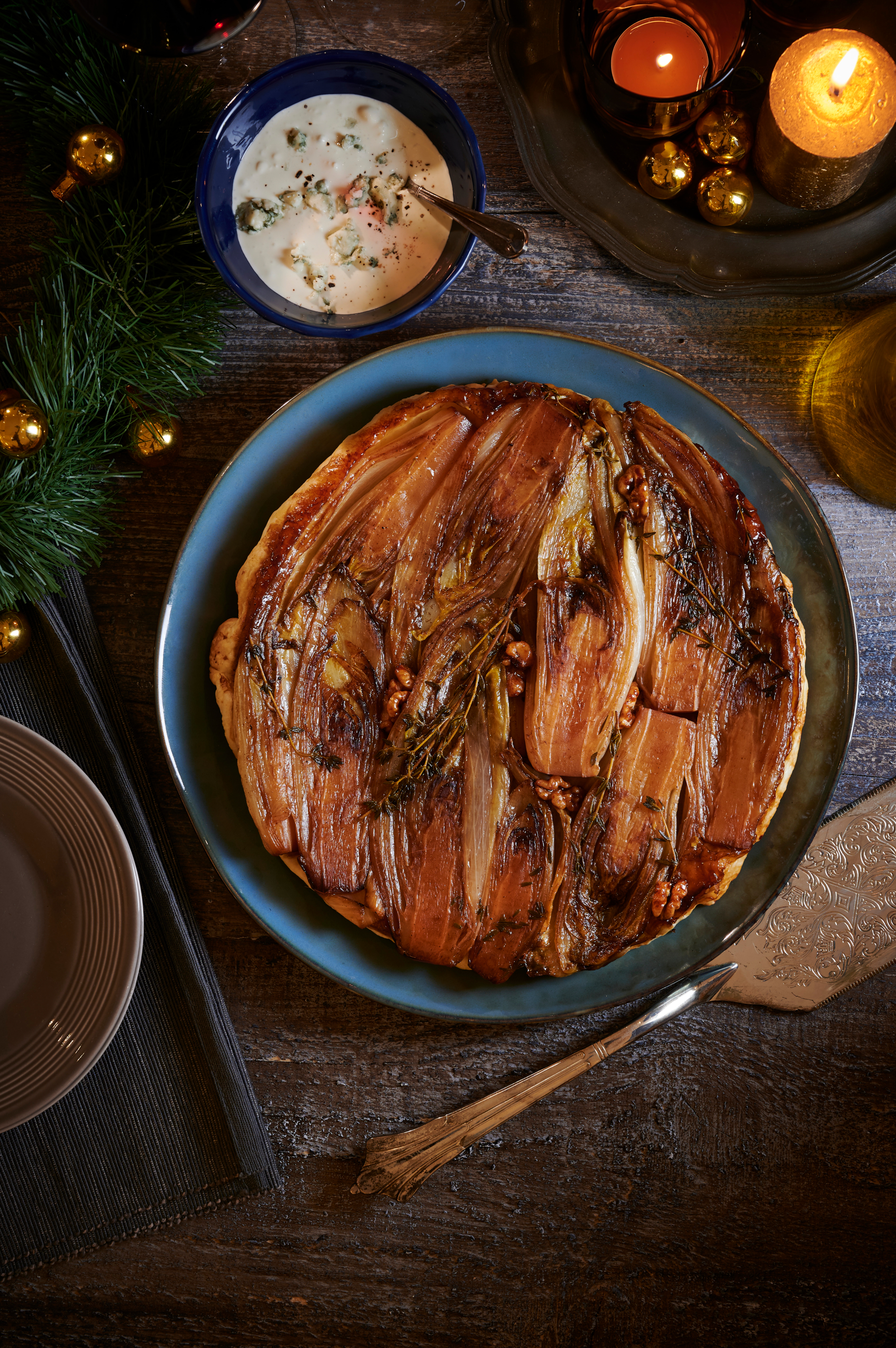 Witlof-tarte Tatin met kaascrème