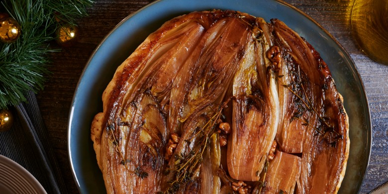 Witlof-tarte Tatin met kaascrème