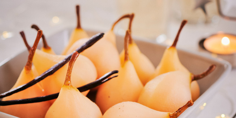 Stoofpeertjes met prosecco en vanille
