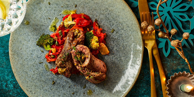 Rosbiefvinken met ratatouille