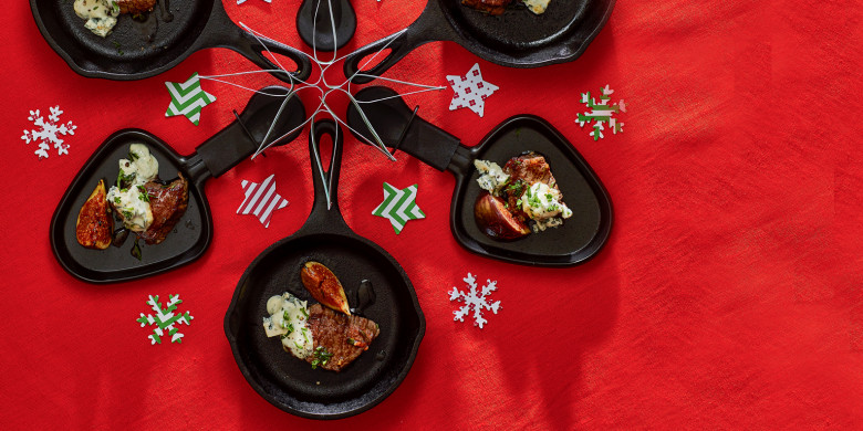 Biefstukje met blauwe kaas