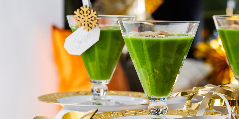 Doperwtensoepje met gerookte ham