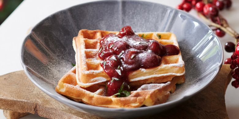 Wafels met vruchtentopping