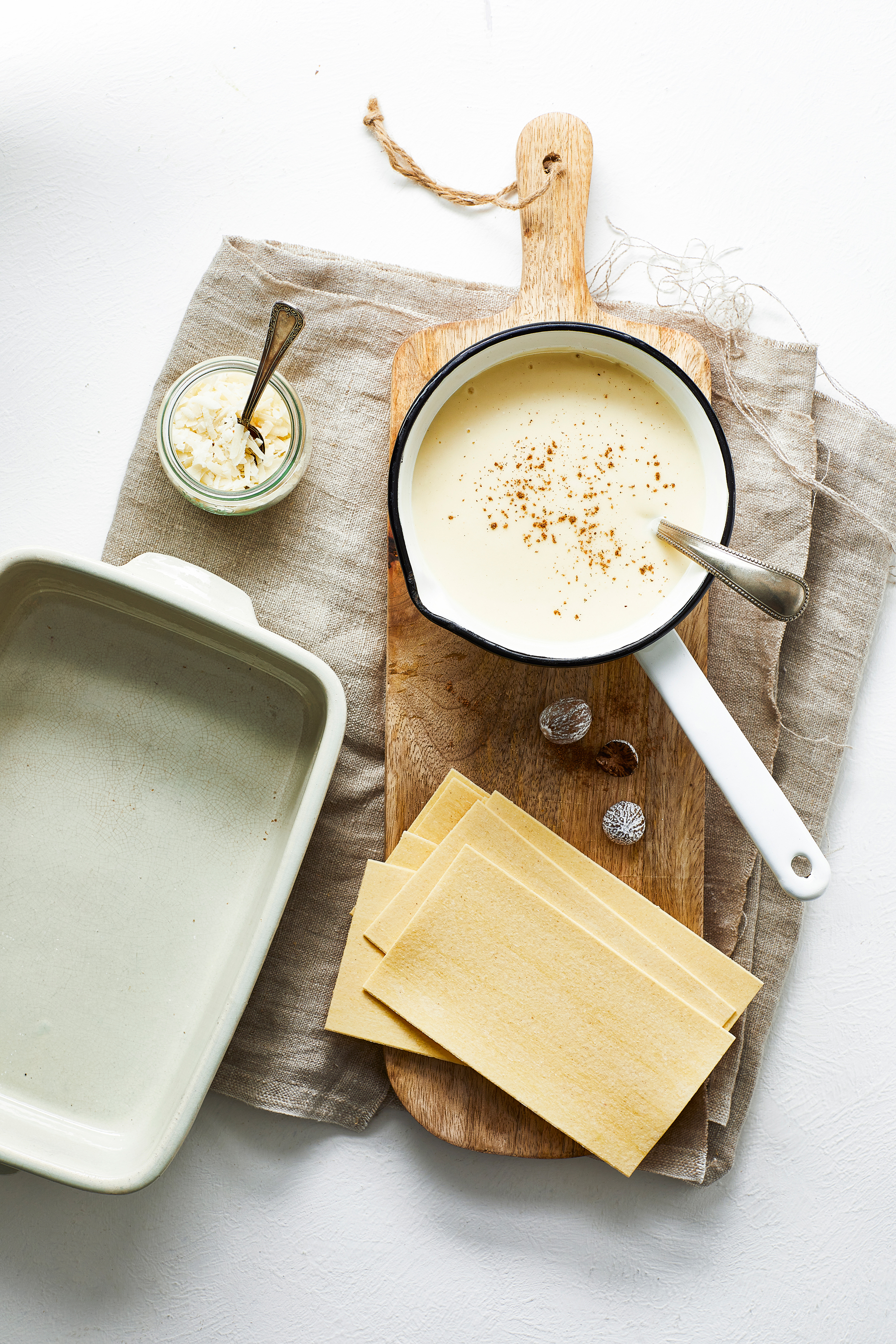 Soja-bechamelsaus met parmezaan