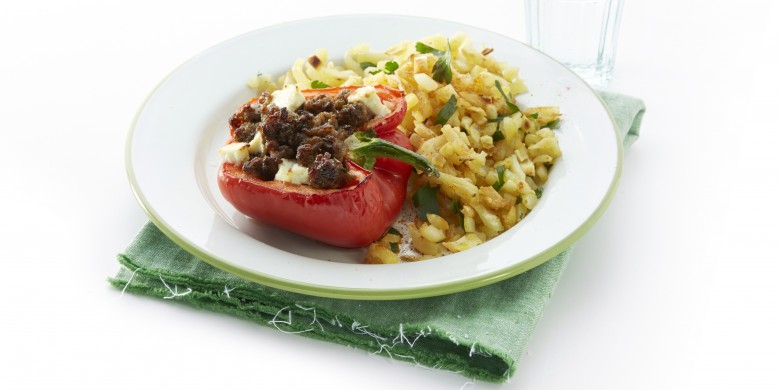 Gevulde paprika met rosti