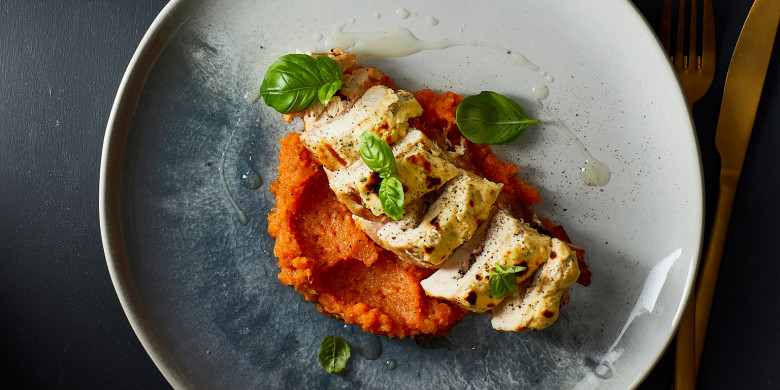 Gegratineerde kipfilet met parmaham en ricotta 