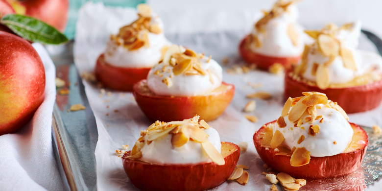 Appelschijven met amarettischuim 