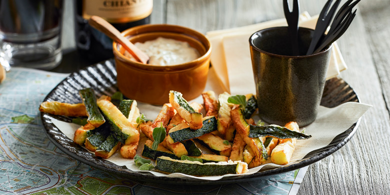 Courgettefrietjes met oregano-mayonaise 