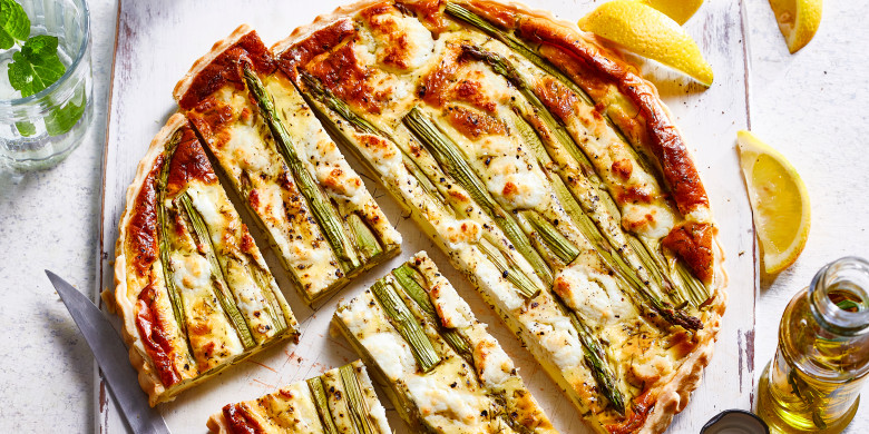 Quiche met groene asperges en geitenkaas