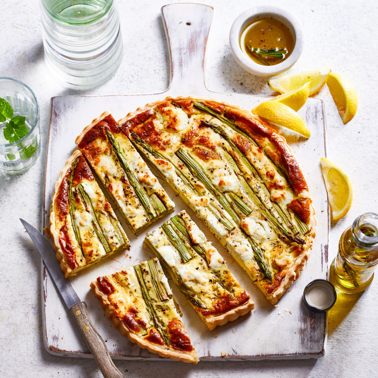 Quiche met groene asperges en geitenkaas