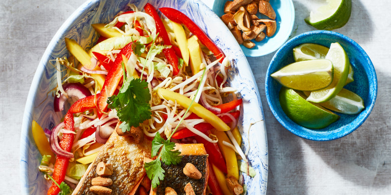 Gebakken zalm met mangosalade 