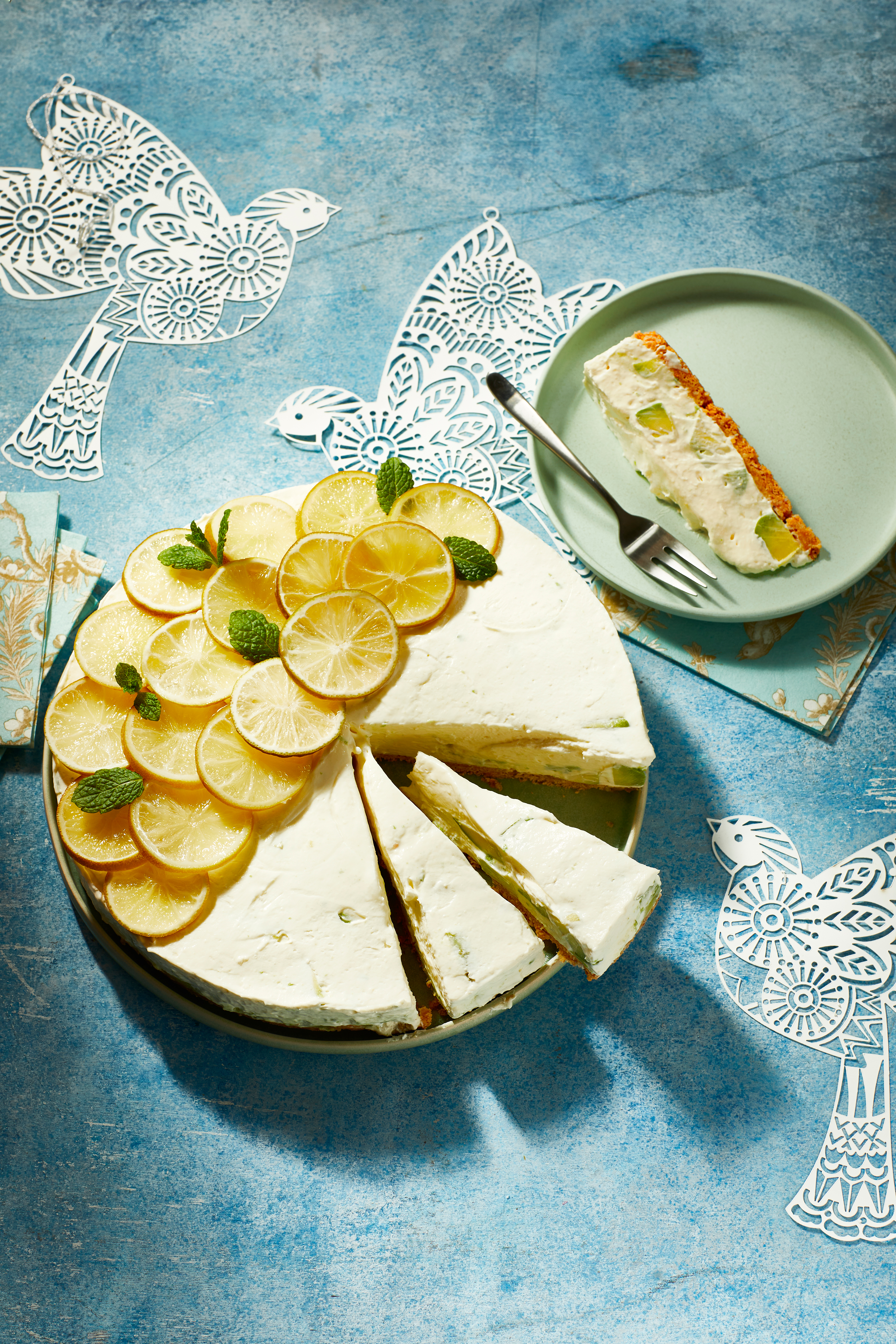 Avocado-cheesecake met cantuccini