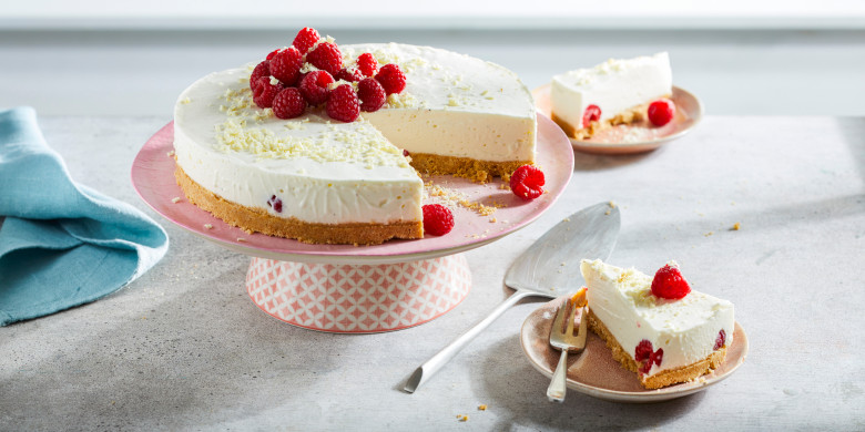 Vanillekwarktaart met frambozen