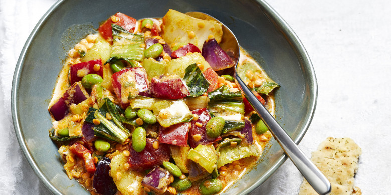 Linzencurry met naan 