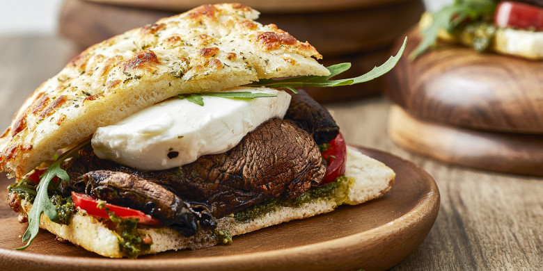 Portobelloburger met mozzarella 