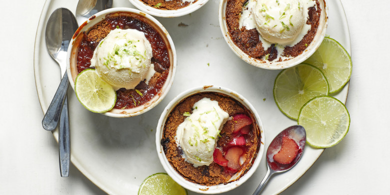 Rabarbercrumble met limoen 