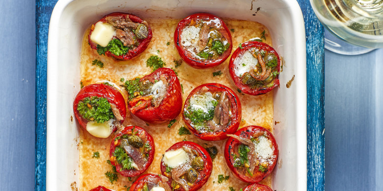 Gevulde tomaatjes uit de oven 