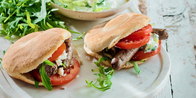 Pita met merguez en tzatziki