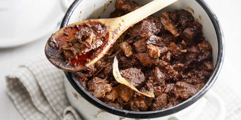 Hachee van runderlappen en donker bier