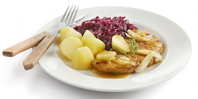 Hamlapjes met appel en ui