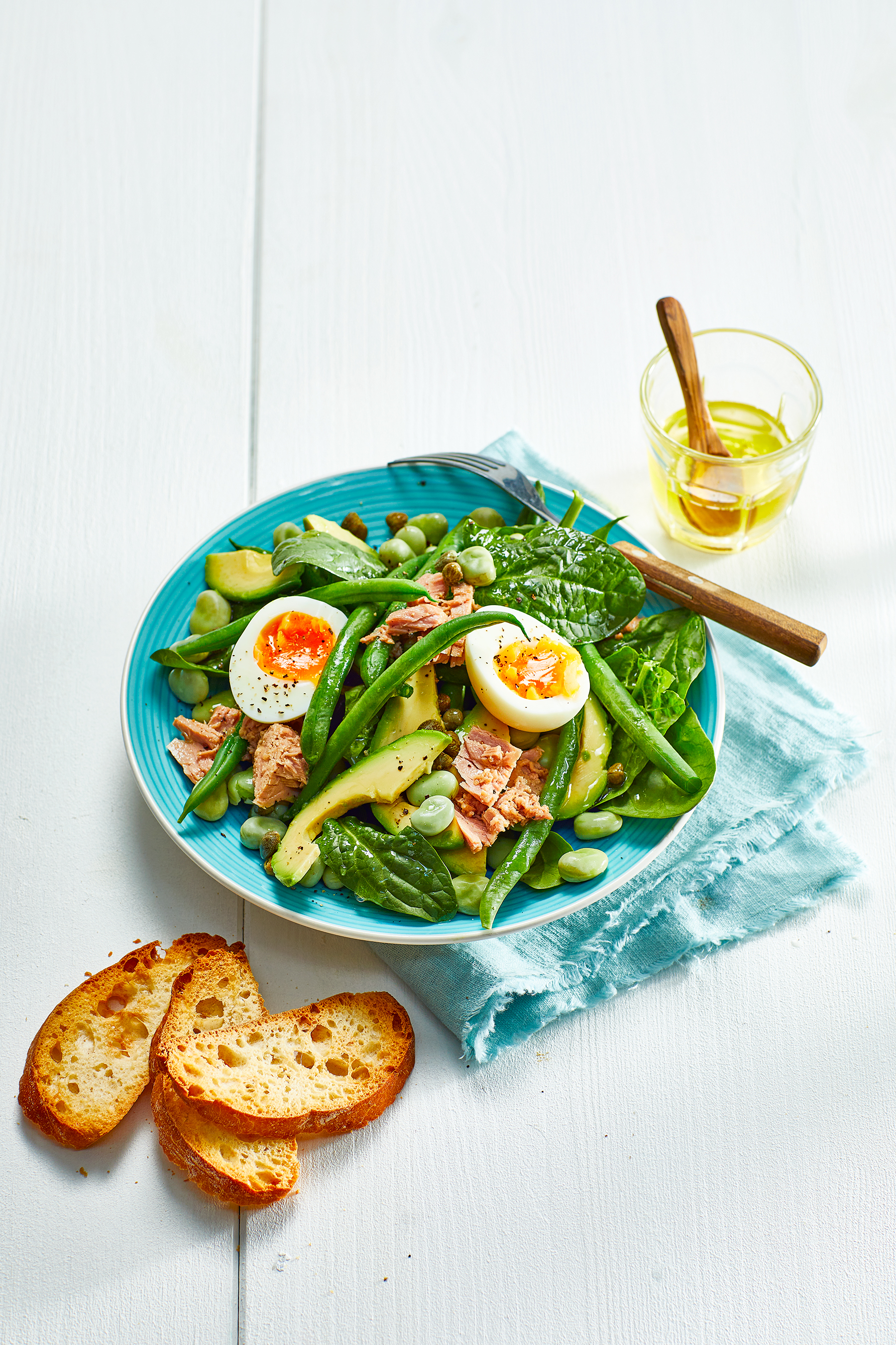 Groene maaltijdsalade met tonijn