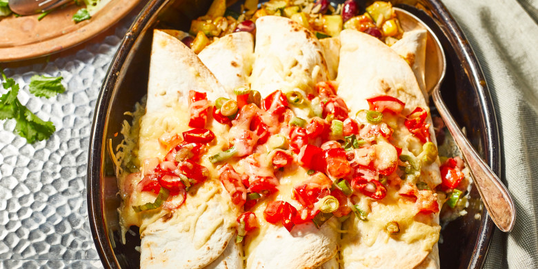 Gegratineerde enchilada’s 