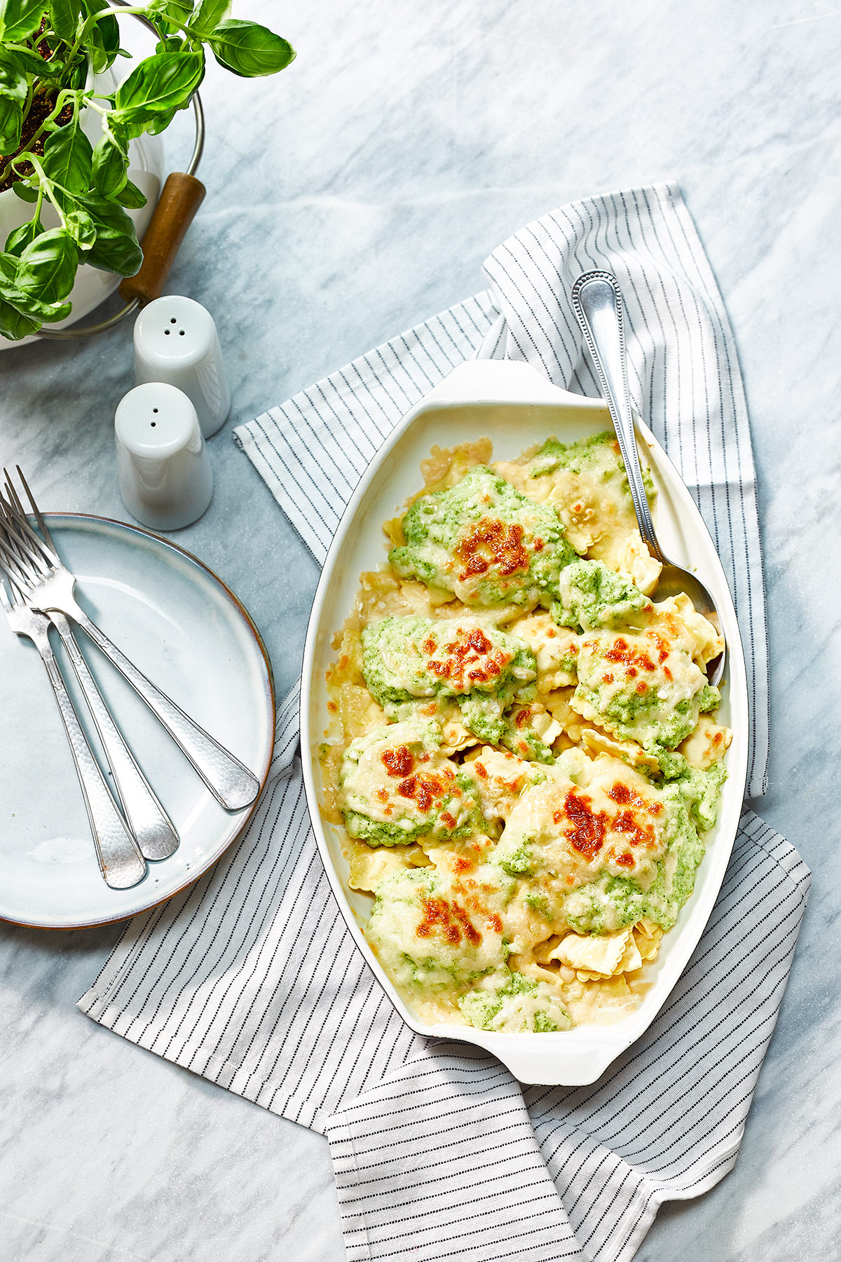 Ravioli mac & cheese met broccoli